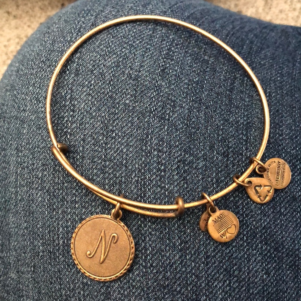 Alex and Ani Gold Initial bracelet ‘N’